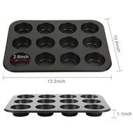 Yilove Non Stick 12 Cup Muffin Cupcake Pan (Black) N15