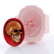 Gothic Skull Cameo Silicone Mold Food Safe Fondant, Chocolate, Candy, Resin, Polymer Clay, Jewelry, Craft Mold N6