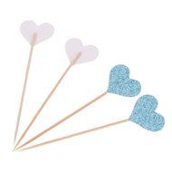 Whitelotous 40pcs Love Heart Cupcake Toppers Dessert Muffin Cupcake Toppers for Picnic Wedding Baby Shower Birthday... N14