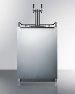 Summit SBC677BITWIN 24" Built-In/Freestanding Beer Dispenser with 6.5 cu. ft. Capacity Dual Tap Factory Installed... N3