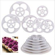 Sher 6 Pcs Rose Flower Shape Fondant Cake Paste Sugarcraft Decorating Cutter Tools N2