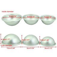 YSTD&reg; DIY Hemisphere Half Round Cake Pan Mold Chocolate Pudding Bake Tray Mould (7CM) N11