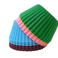 Silicone Cupcake Liners - Baking Molds - Wedding Baking Supplies - Reuseable- 12 piece Set with Storage Container N4