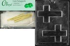 Cybrtrayd R003 Cross Chocolate Candy Mold with Exclusive Cybrtrayd Copyrighted Chocolate Molding Instructions... N5