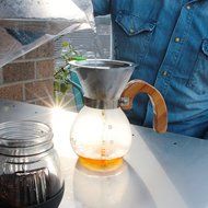 1-3 Cup Pour Over Coffee Maker from Khaw-Fee - Includes Permanent Stainless Steel Pour Over Filter - Paperless... N5