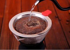 Diguo Pour Over Coffee Maker with Stainless Steel Permanent Filter Glass Coffee Maker Drip Pot (300ml/14oz/1-3... N4