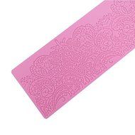 Sher Large Lotus Silicone Cake Border Mat, Silicone Mold Lace Cake Molds Fondant Tools, Sugar Lace Mats, N2