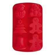 KookieMonsta Christmas Decoration Snowman Design Silicone Cake / Chocolate Molds Baking Cup (Red) N5