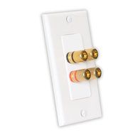 Theater Solutions WP2 2 Speaker 4 Binding Post Banana Jack White Wall Face Plate Surround Sound N2