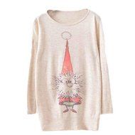 Knit Sweater,Morecome Womens Christmas Batwing Long Sleeve Loose Knitwear Tops (D) N12