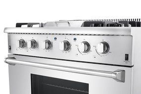 Thorkitchen HRG3617U 36" Gas Range with 5.2 cu. ft. Oven, 4 Burners, Griddle,Convection Fan, Stainless Steel N6