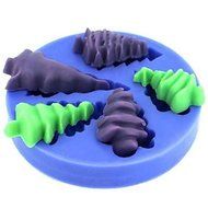 Y&amp;XL&amp;H Five Holes Christmas Tree Fondant Cake Chocolate Silicone Mold Cake Decoration Tools,L9.2cmW6.7cmH1.4cm