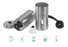 Manual Coffee Grinder - Precision Burr Mill for Gourmet Coffee Brewing - Brushed Stainless Steel Espresso Grinder N5