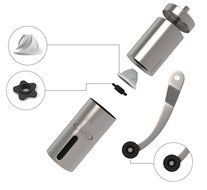 Manual Coffee Grinder - Precision Burr Mill for Gourmet Coffee Brewing - Brushed Stainless Steel Espresso Grinder N7