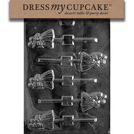 Dress My Cupcake DMCW024 Chocolate Candy Mold, Bride and Groom Lollipop, Wedding