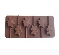 Yunko 6 Cavity Star Shape Lollipop Silicone Chocolate Candy Mold with Sticks