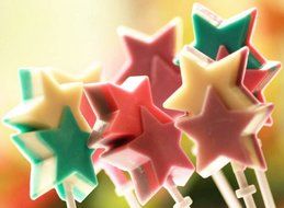 Yunko 6 Cavity Star Shape Lollipop Silicone Chocolate Candy Mold with Sticks N2