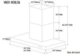 VentMax VM31-W30, 30" Wall Mount Range Hood N5