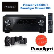 Pioneer VSX-824 5.2-Channel Network A/V Receiver (Black) + Paradigm Cinema 100 CT