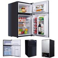 Giantex 2 Door 3.4 Cu. Ft Compact Refrigerator, Black N7