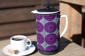 Ceramic French Coffee Press With Stainless Steel Plunger to Make Fresh Coffee or Tea. Includes a Cosy for Keeping... N3