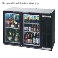 Beverage Air BB48GY-1-B-27 Standard Depth Glass Door Back Bar Cooler in Black w/ Stainless Steel Top
