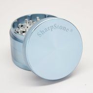 Sharp Stone Official Authentic Large 4 Piece Grinder Hard Top 2.5 Inches Chrome Blue + Free Performance Technology... N4