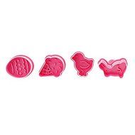 Sher Fondant Cake DIY Decorating Plunger Cutter Tools Chicken Rabbit Ice Cream Easter Egg Theme (4-Pack) N3