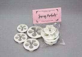 Sorcery Products Fondant Tool Set 4 FLOWER cookie CUTTERS N5