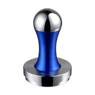 Love The Worder Blue And Silver Stainless Steel double Coffee Tamper Machine Espresso Press Flat Base (57.5)