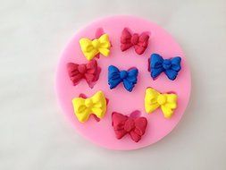 Yunko W0770 8 Mini Bows Silicone Mould Fondant Sugar Bow Craft Molds DIY Cake Decorating N3