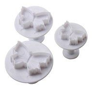 Y&amp;XL&amp;H Butterfly Pattern Cake and Cookies Cutter Mold with Plunger (3 Pieces)