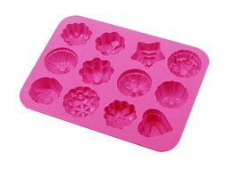 Longzang 12-Flower Silicone Cake Chocolate Craft Candy Baking Mold N2