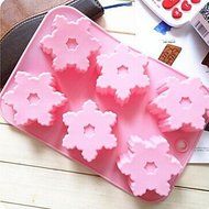 Sher 6 Hole Snowflake Shape Cake Mold Ice Jelly Chocolate Mold,Silicone 26.5&iexcl;&Aacute;17&iexcl;&Aacute;2.5 CM(10.4&iexcl;&Aacute;6.7&iexcl;&Aacute;1.0 INCH)