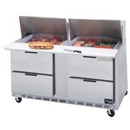 Beverage Air SPED60-18M-4 60" Refrigerated Mega Top Sandwich Prep Table