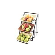 Cal-Mil 1750-13 Mission Square Bowl Display, 19" Length x 12" Width x 13.5" Height, Black