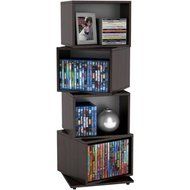 Brand New Atlantic Rotating Cube 4-Tier Espresso Multimedia Storage Tower