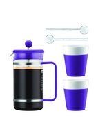 Bodum 8 Cup Bistro Set French Press Coffee Maker, 34 oz, Purple