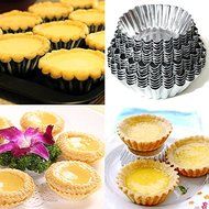 10 Pcs /lot Flower Shape Egg Tart Mold Aluminum Metal 7 Cm Cupcake Cake Cookie Mold Tin Baking Egg Tart Tools N3