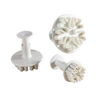 Autek 3Pcs Christmas Snow Flake Plunger Cutter Mold Decorating Fondant Cake Cookie DIY(3DMold-29) N3