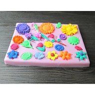 Y&amp;XL&amp;H Rose Sunflower Baking Fondant Cake Choclate Candy Mold,L14.1cmW10.6cmH1cm N2