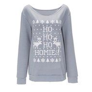 Xmas Pullover Shirt,Morecome Womens Christmas Printing Off Shoulder Sweatshirt (XL, Green) N19