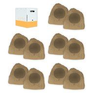 Theater Solutions 10R8S Outdoor Sandstone 8" Rock 10 Speaker Set with Wire for Yard Pool Spa Patio Garden