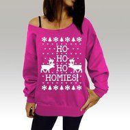 Xmas Pullover Shirt,Morecome Womens Christmas Printing Off Shoulder Sweatshirt (XL, Green) N22
