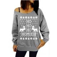 Xmas Pullover Shirt,Morecome Womens Christmas Printing Off Shoulder Sweatshirt (XL, Green) N23