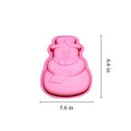 Naimo Nonstick Reusable Set of 5 Silicone Cupcake Makers Holiday Pattern Baking Tools for Christmas N3