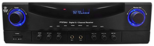 Pyle PT570AU 5.1-Channel Amplifier Receiver 350 Watts AM/FM Radio N2