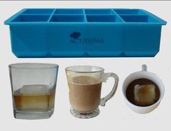 Extra-Large Silicone Tray, 2&rdquo; Slow Melting Ice Cubes By Acuisina - 2 Pack, for Portion Control, Broth Cubes, Wine... N6
