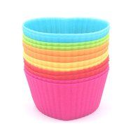 Silicone Baking Cups 12 Cupcake Muffin Liners Kids Bento Lunchbox Divider Accessories (Triangle) N11