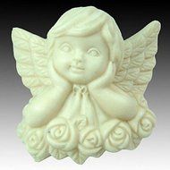 Sher Thinking Angel Rose Flower Shaped Fondant Cake Chocolate Silicone Mold Cake Decoration Tools,L7.4cmW7.2cmH3.7cm
